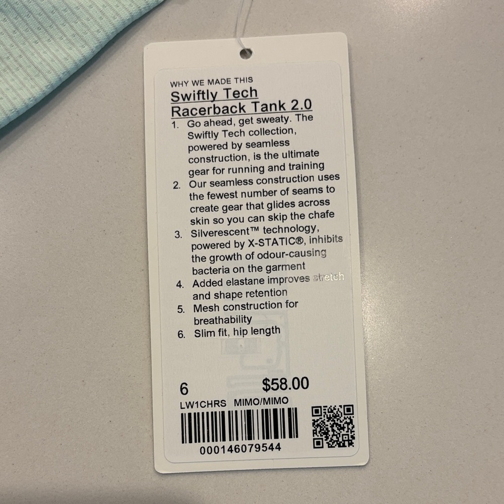 NWT - Lululemon Swiftly Tech Racerback Tank 2.0 - Picture 5 of 5